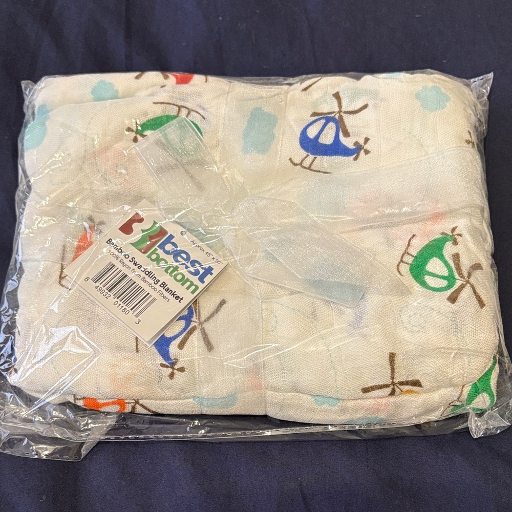 Helicopter Print Muslin Baby Blanket